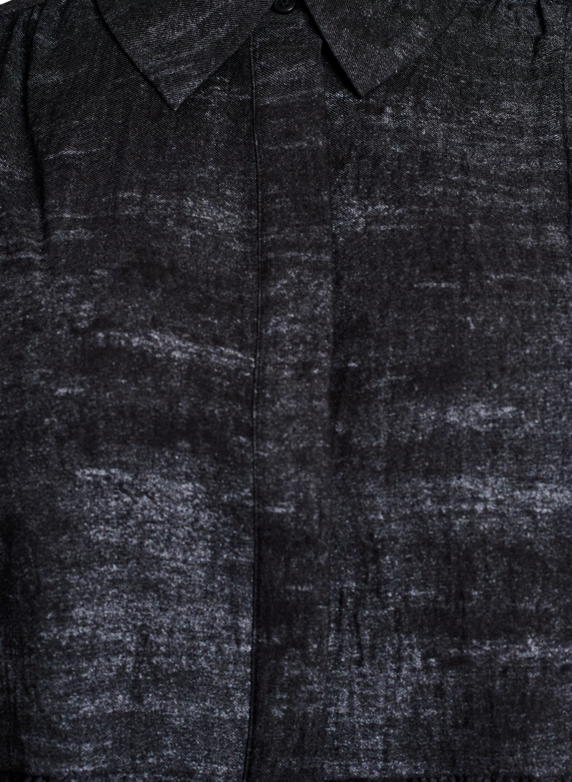 Zizzi L&oslash;s bluse med krave og knapper, Sort, Packshot image number 2