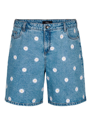 Højtaljede Mille shorts med broderede blomster, L.B. Flower, Packshot image number 0