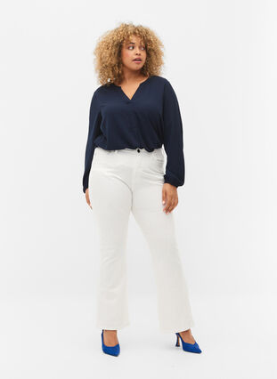 Ellen bootcut jeans med høj talje, White, Model image number 0