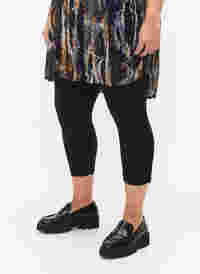 Basis 3/4 leggings med rynkedetalje , Black, Model
