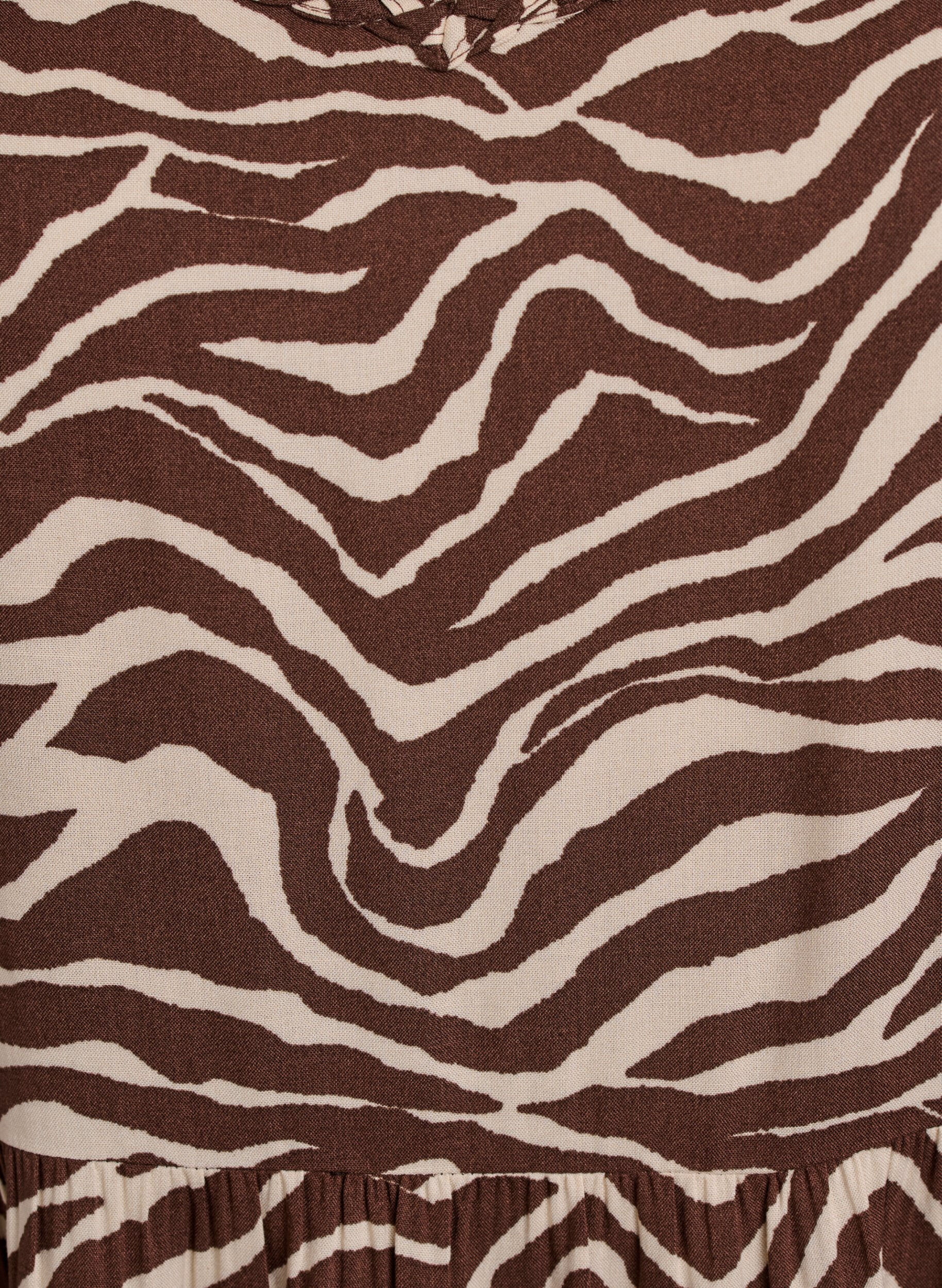 Zizzi Midi stropkjole med smock bagp&aring;, Brun, Packshot image number 2