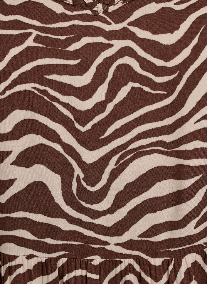 Midi stropkjole med smock bagpå, Brun, Packshot image number 2