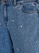 Mille mom fit jeans med broderi, Blå, Packshot image number 2