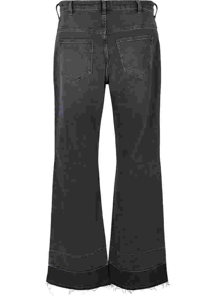 Wide fit jeans med høj talje, Grey Denim, Packshot image number 1