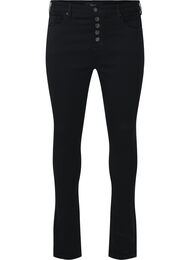 Højtaljede Amy jeans med knaplukning, Black
