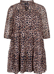 Tunika med leoprint og lurex, Leopard AOP