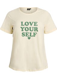 T-shirt med motiv, Gul