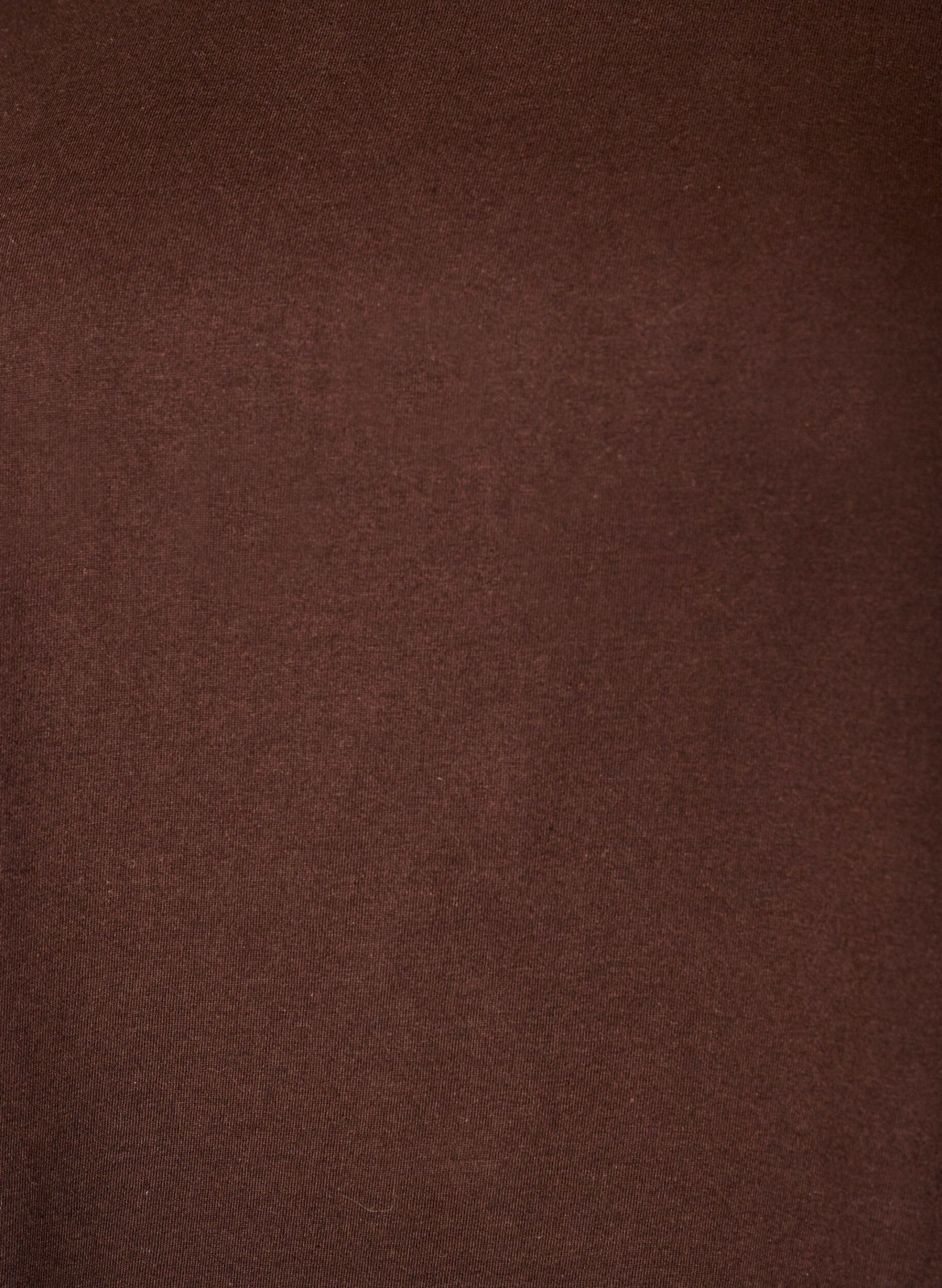 ZizziT-shirt i bomuld med crochetdetalje, Brun, Packshot image number 2