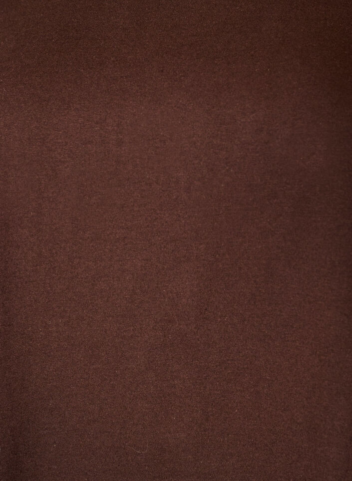 T-shirt i bomuld med crochetdetalje, Brun, Packshot image number 2