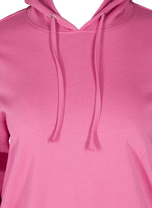 Sweatshirt med hætte og ribkanter, Phlox Pink, Packshot image number 2