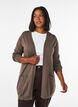 Lang strikcardigan i viskosemix, Brun, Model image number 0