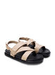 Wide fit - Lædersandal med justerbare stropper, Beige, Packshot image number 1