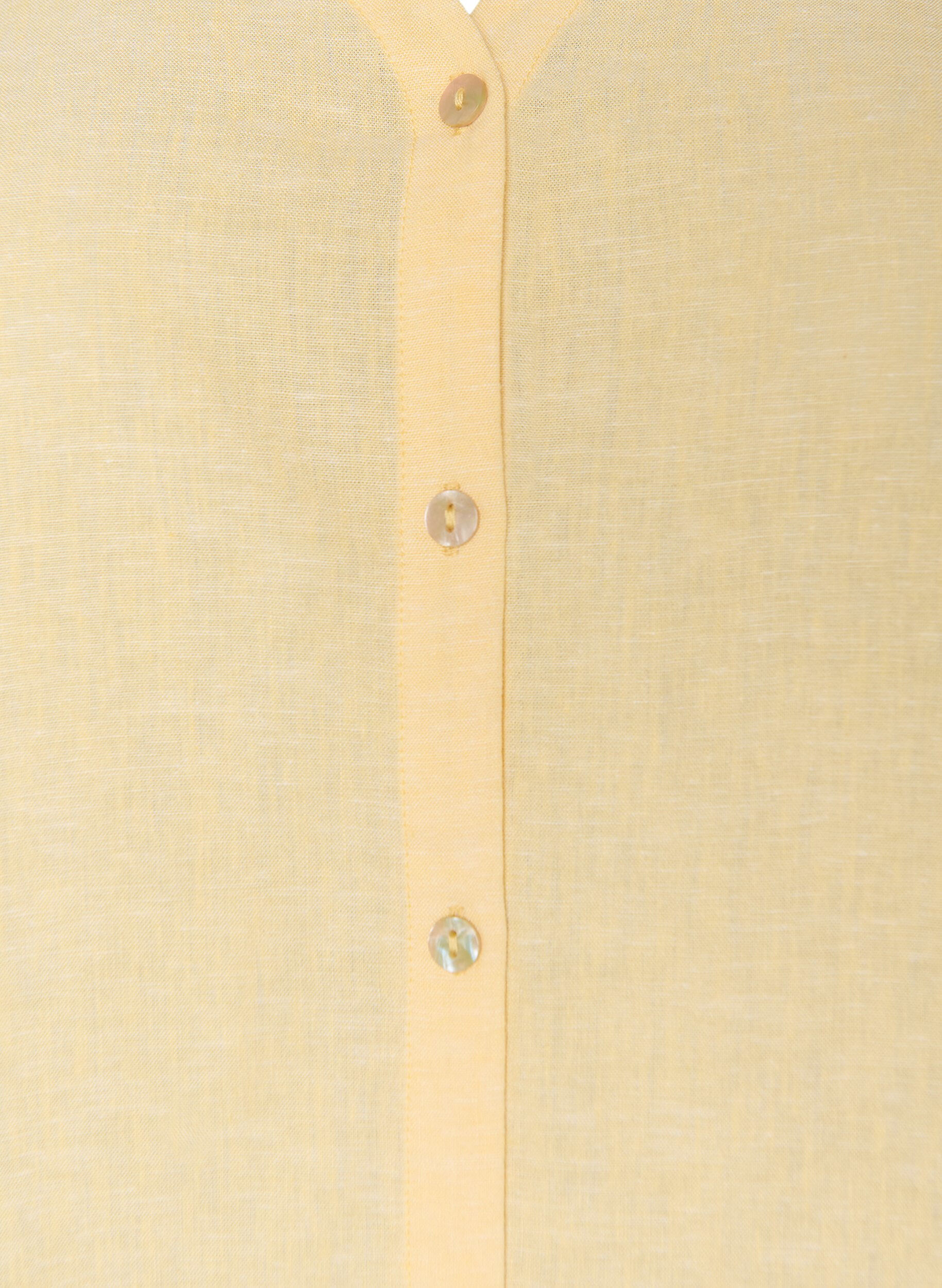 ZizziBluse i h&oslash;r og viskose med V-udsk&aelig;ring, Gul, Packshot image number 2