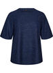 Bluse med struktur og glimmer, Bl&aring;, Packshot image number 0
