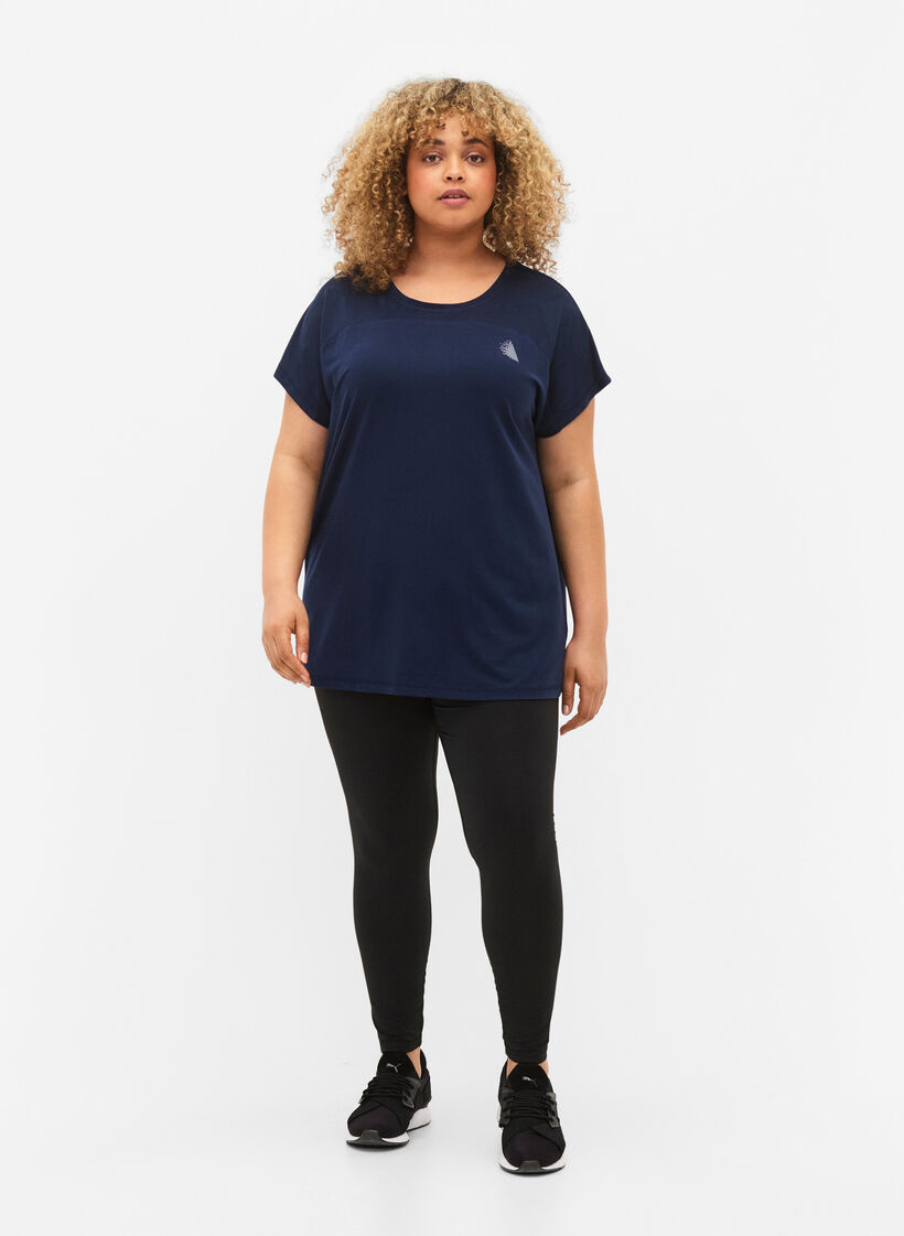 Trænings t-shirt med rund hals, Black Iris ASS, Model image number 2