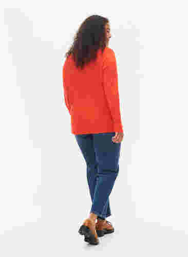 Højtaljede Gemma jeans med push up, Blue denim, Model image number 1