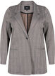 Ternet blazer med knaplukning, Beige Brown Check, Packshot image number 0