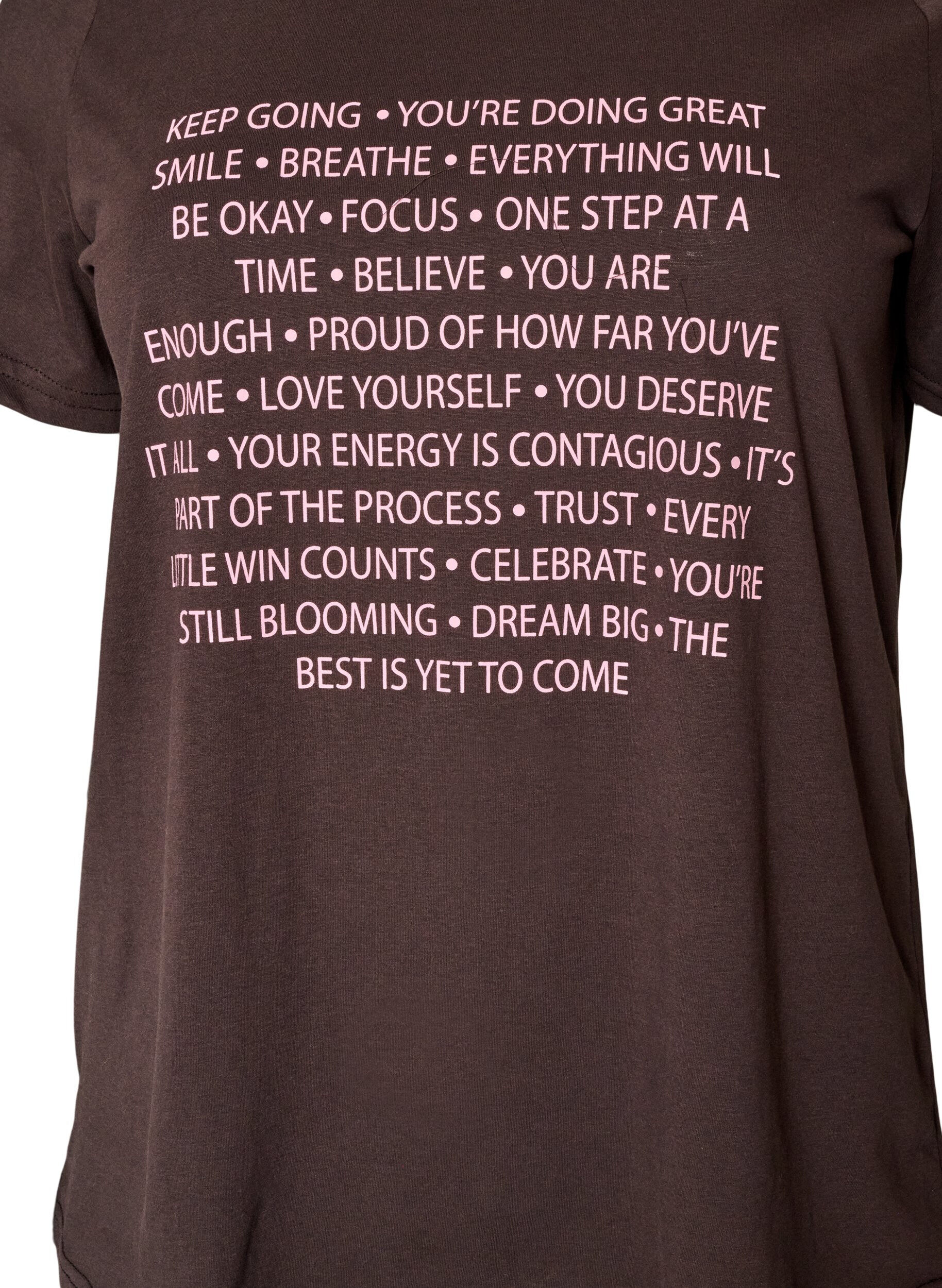 ZizziT-shirt med motiv, Brun, Packshot image number 2