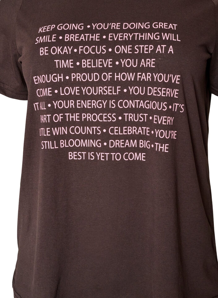 T-shirt med motiv, Brun, Packshot image number 2