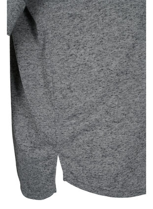 Meleret bluse med korte ærmer, Black Mel., Packshot image number 3