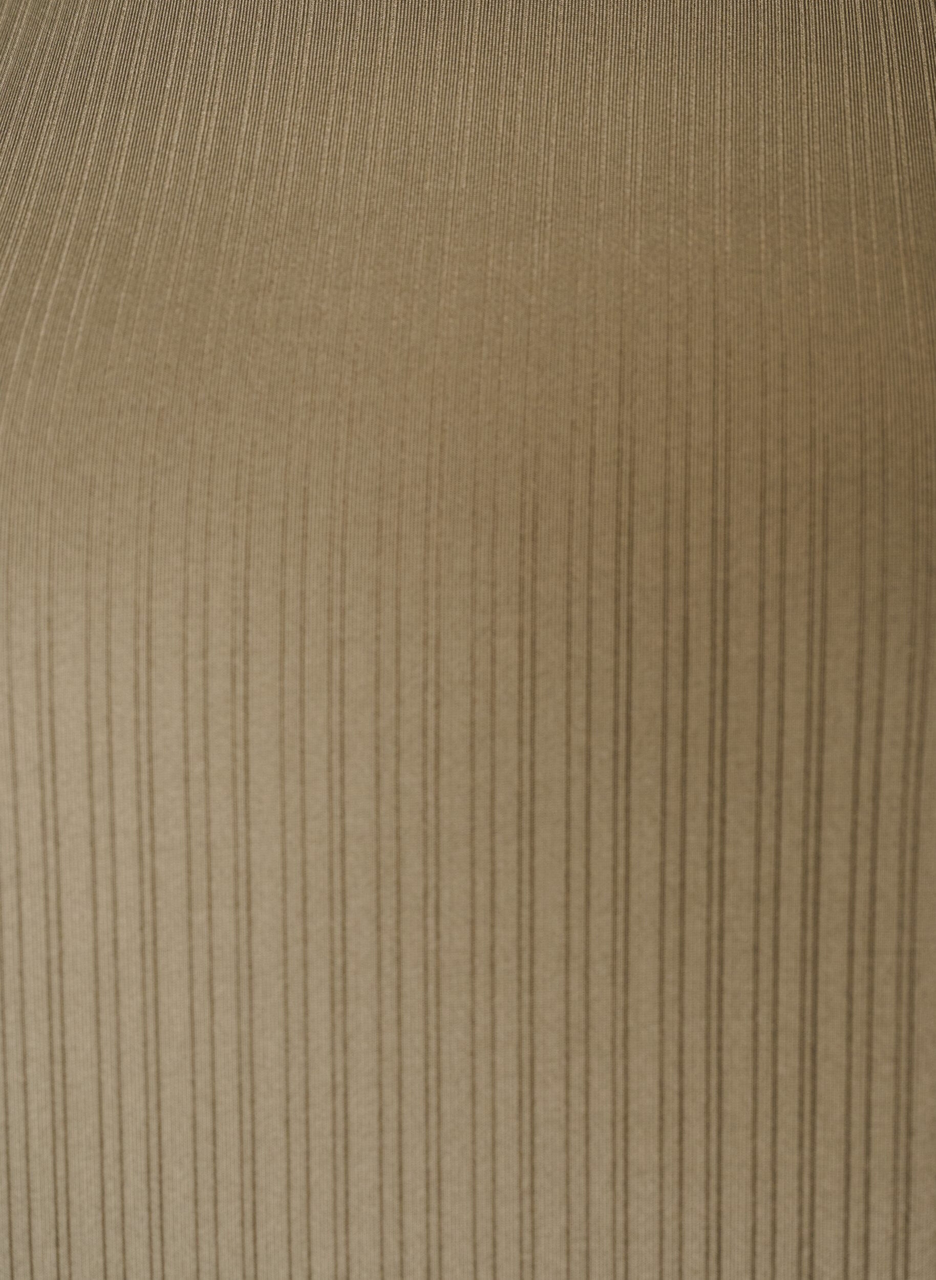 ZizziJerseybluse med strukturstriber og smockkant, Brun, Packshot image number 2