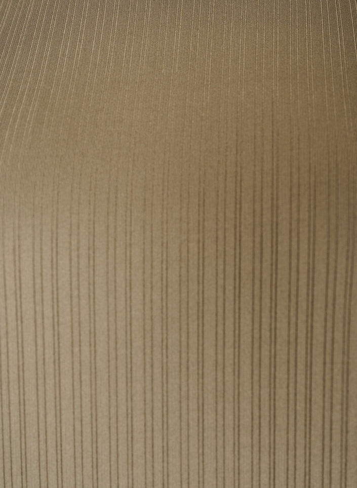 Jerseybluse med strukturstriber og smockkant, Brun, Packshot image number 2