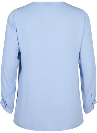 Ensfarvet skjorte med v-udskæring, Serenity, Packshot image number 1
