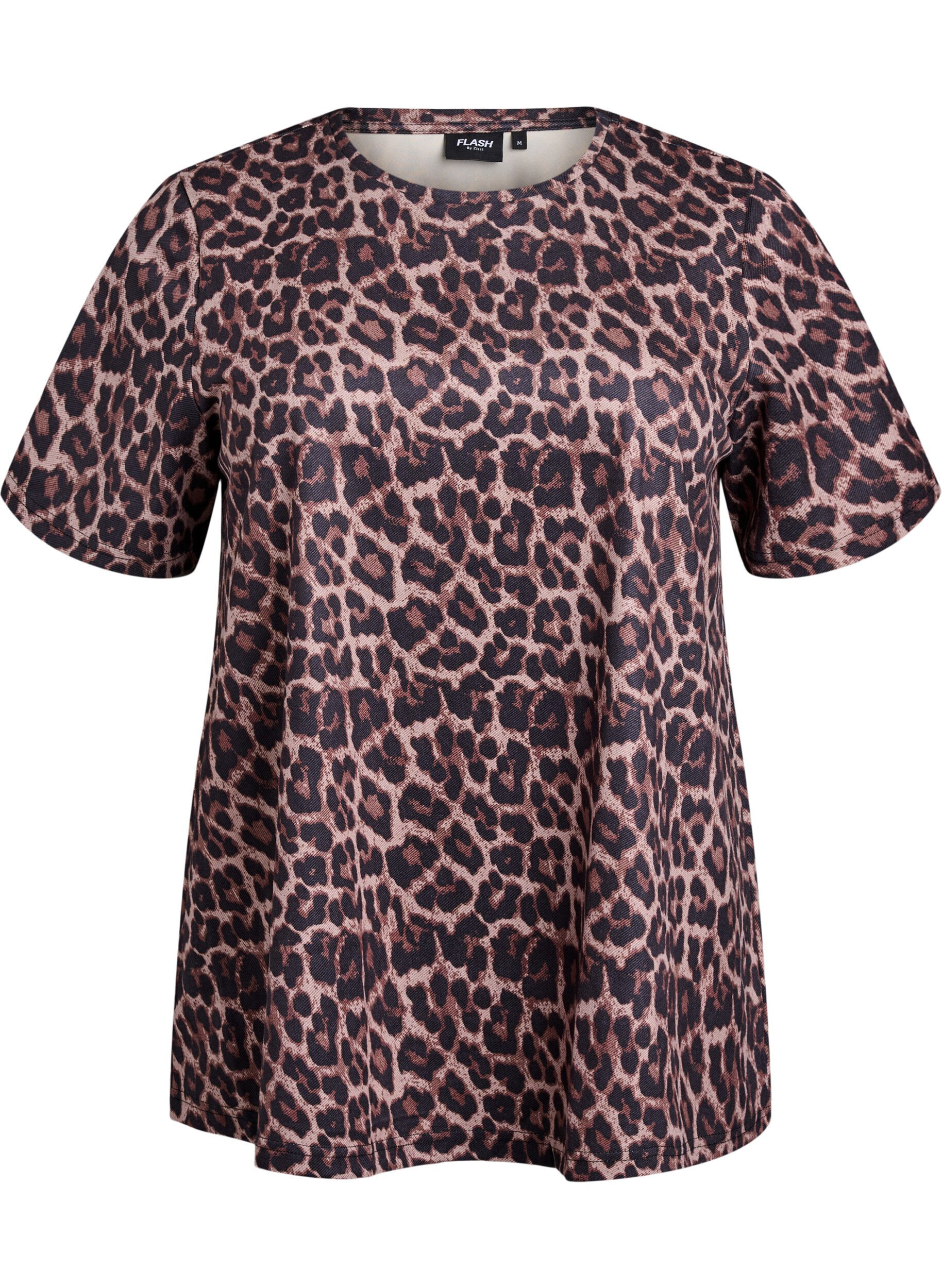 FLASH - T-shirt med leopardm&oslash;nster