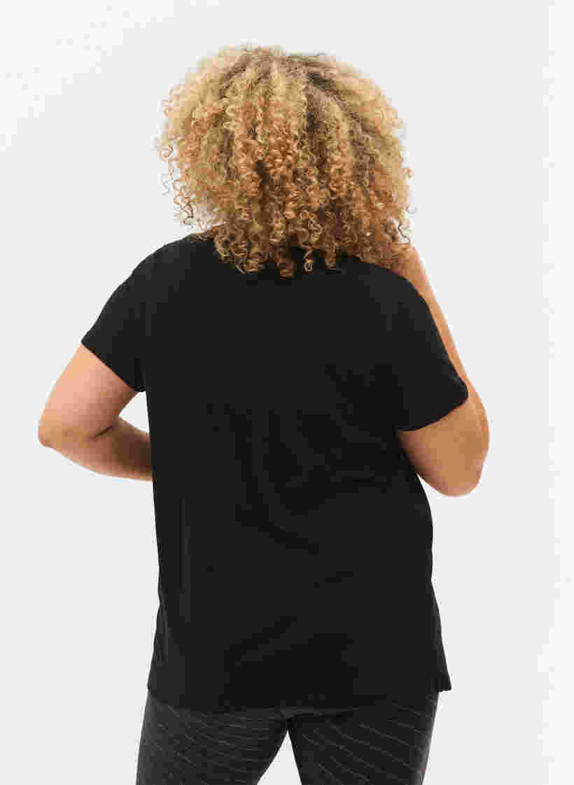 Trænings t-shirt med print, Black w. Pink A, Model image number 1