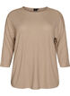 Jerseybluse med 3/4 &aelig;rmer, Beige, Packshot image number 0