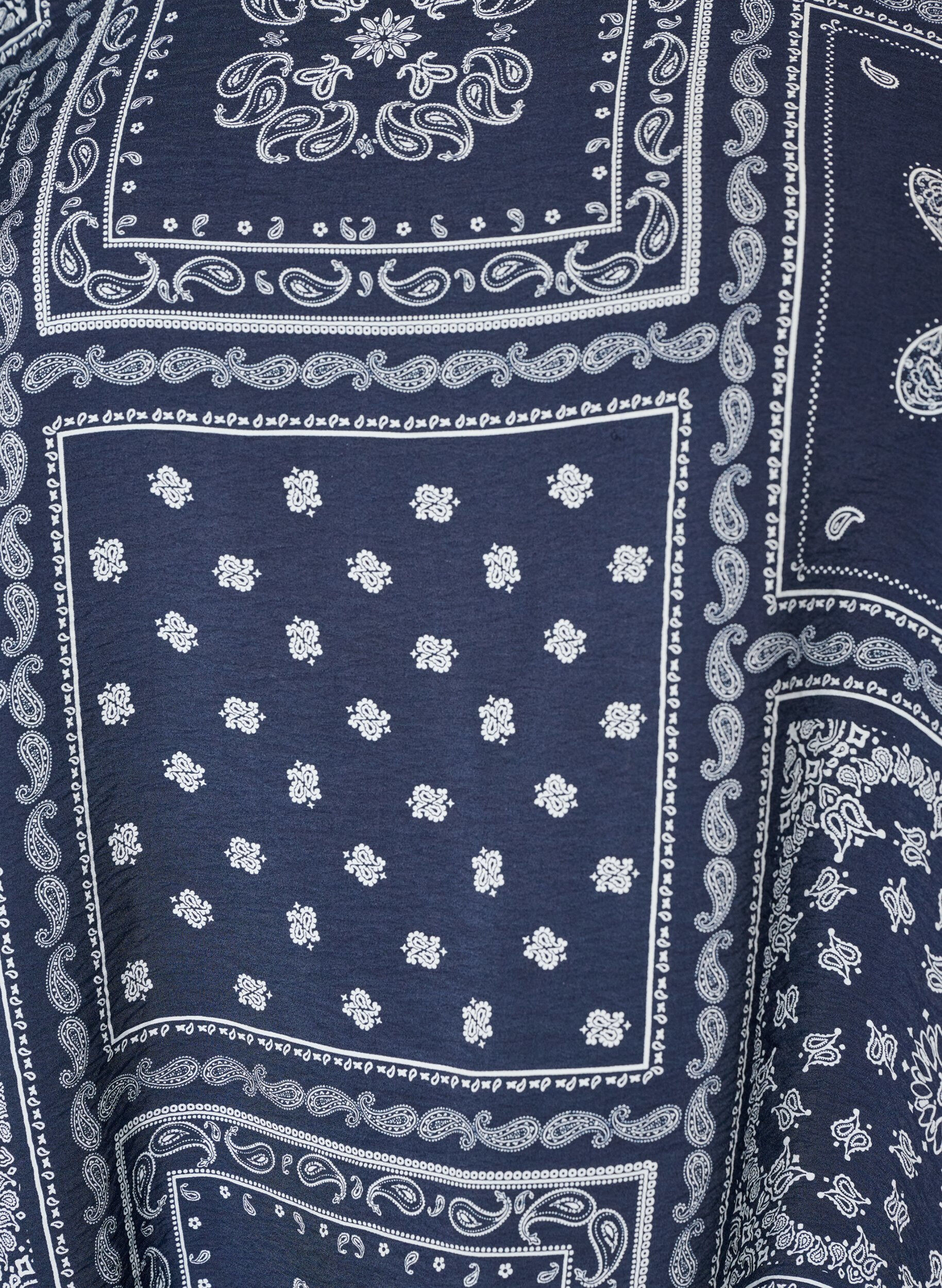 ZizziBluse i viskose med paisleyprint og ballon&aelig;rmer, Bl&aring;, Packshot image number 2