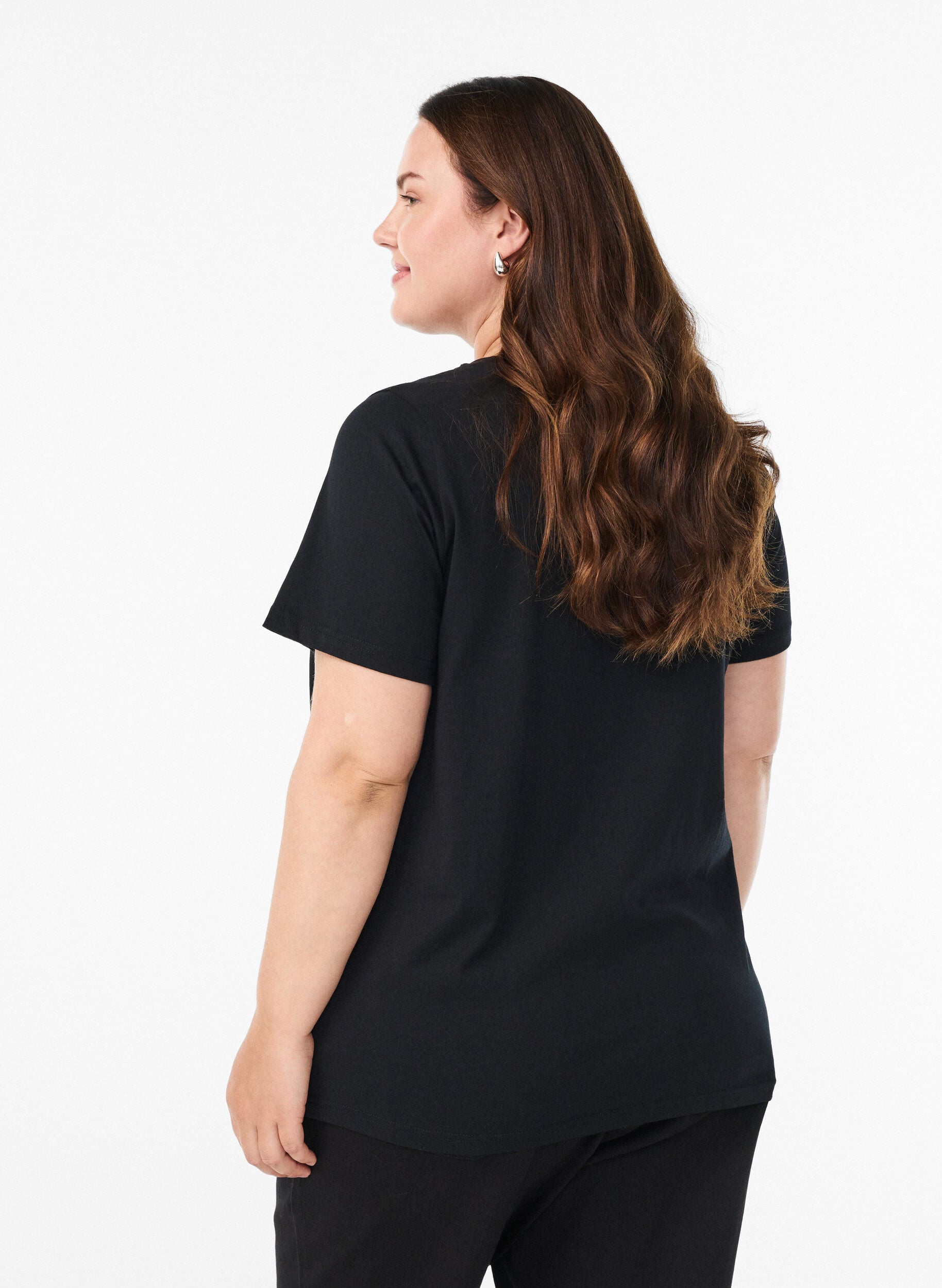 ZizziJule t-shirt i &oslash;kologisk bomuld, Sort, Model image number 2