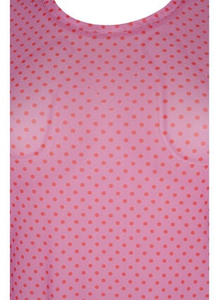 Mesh bluse med print, Cashmere Rose Dot, Packshot image number 2