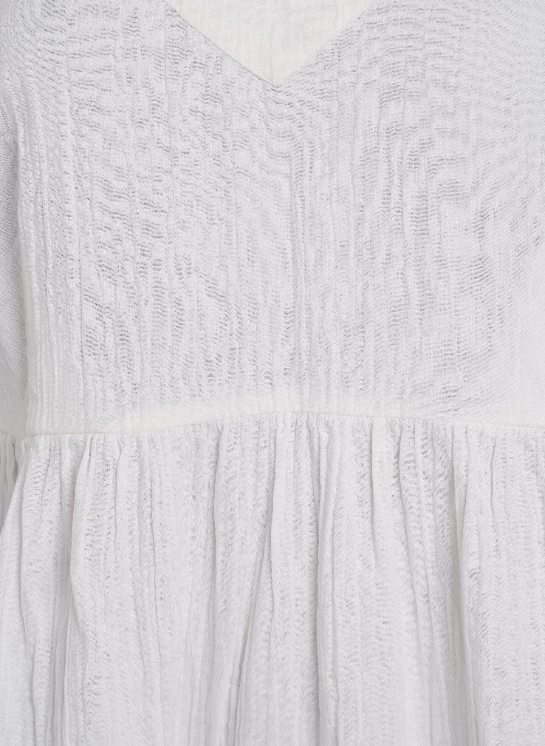 Zizzi Strandkjole i bomuld med smalle stropper, Vanilla, Packshot image number 2