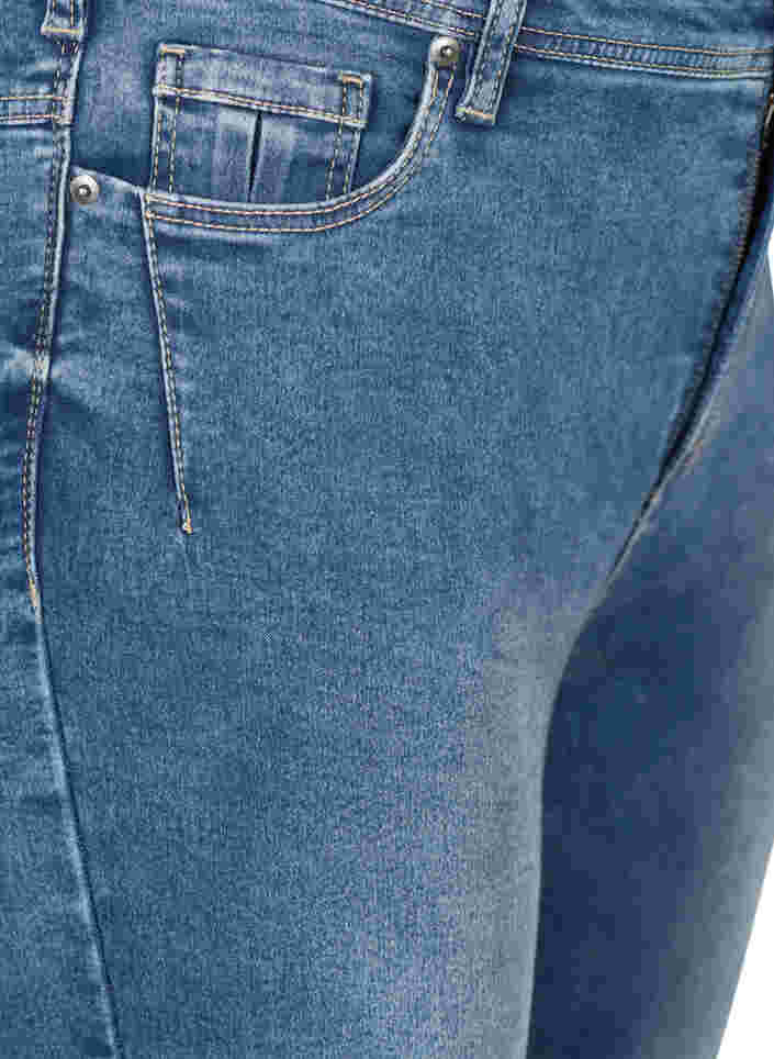 Cropped Amy jeans med lynlås, Blue denim, Packshot image number 2