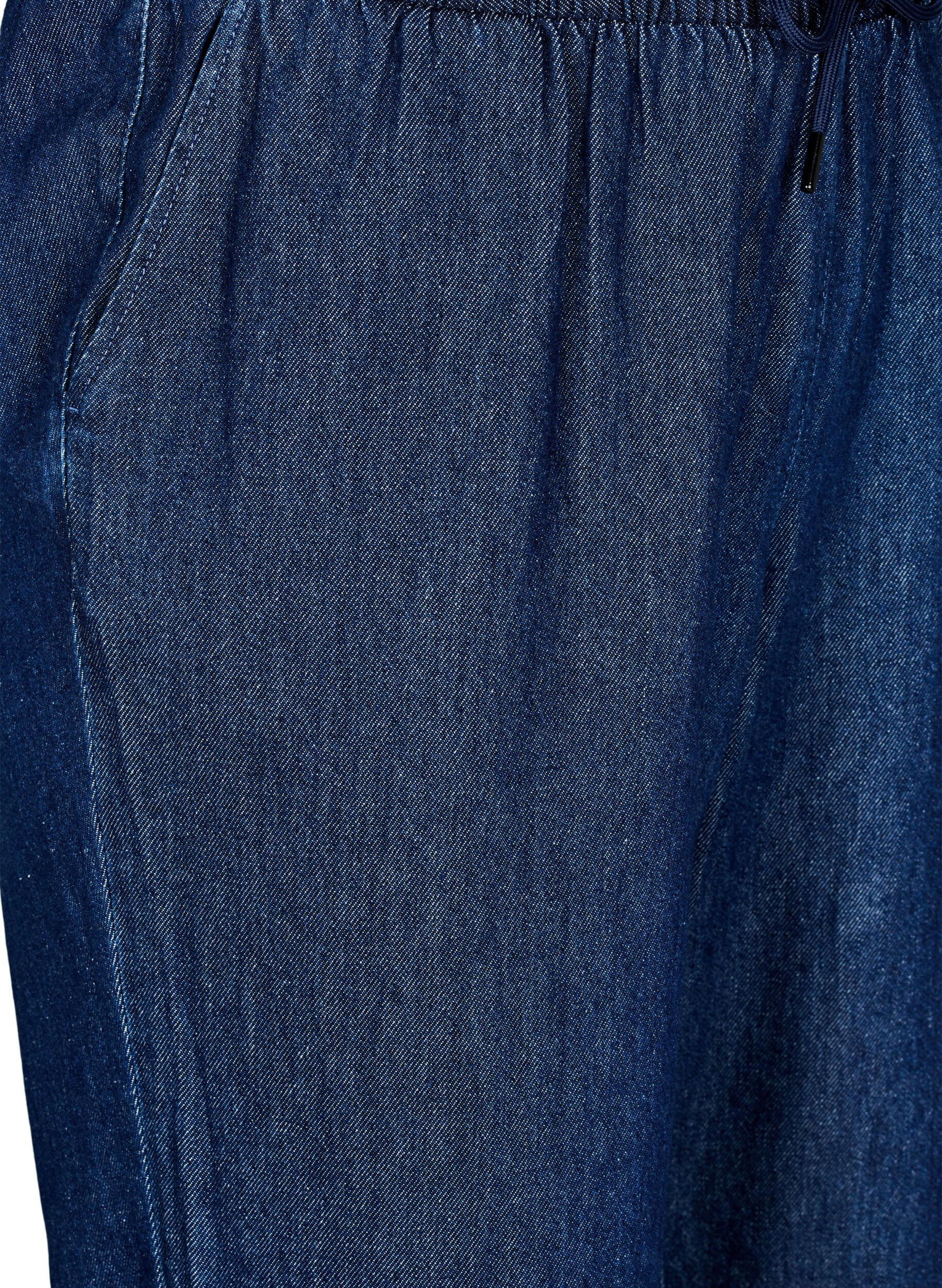 Zizzi Straight fit jeans med elastik i taljen, Bl&aring;, Packshot image number 2