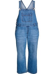 Denim-overalls med brede ben, Bl&aring;
