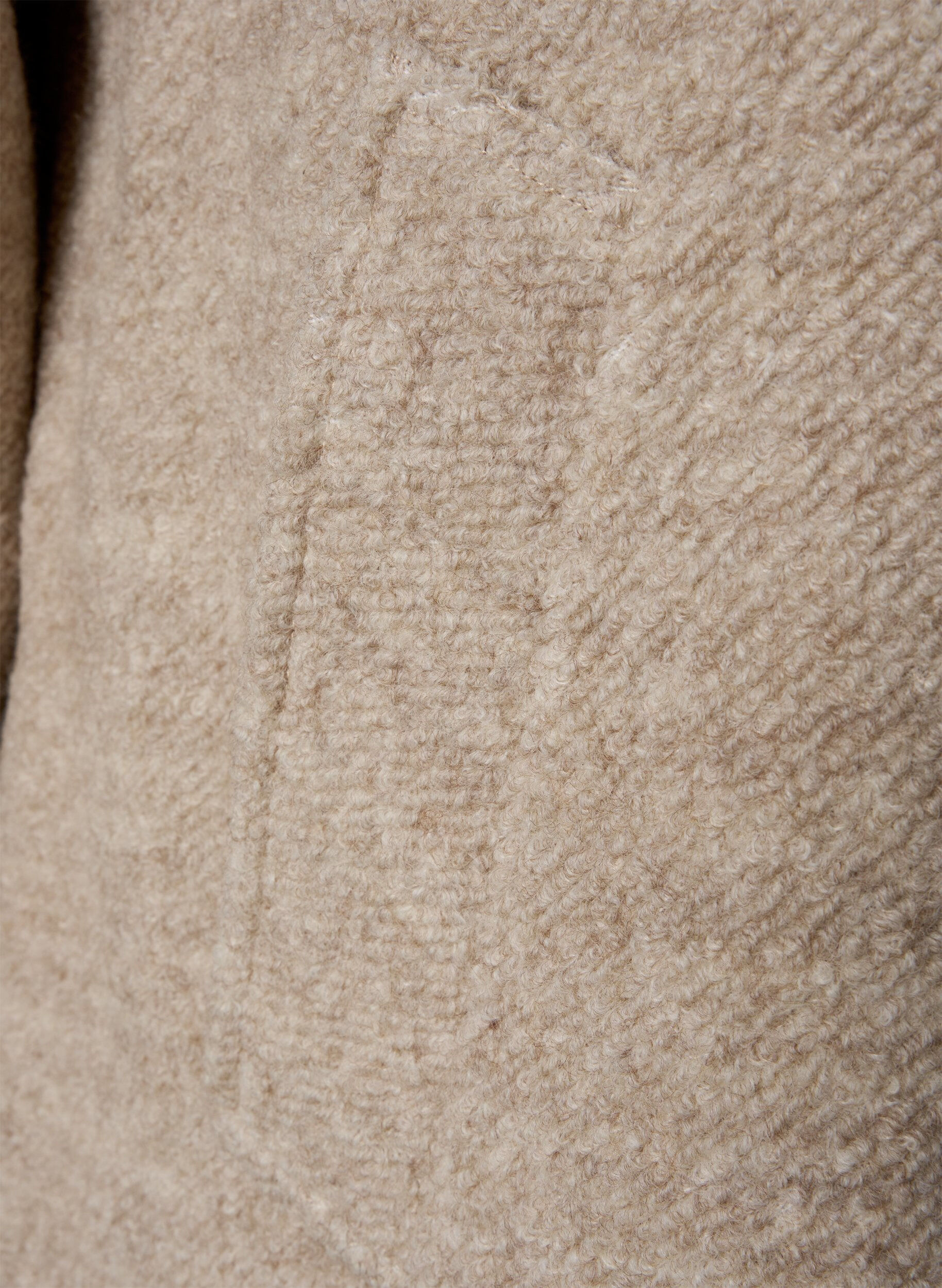 Zizzi Meleret boucl&eacute; frakke med knapper, Simply Taupe, Packshot image number 2