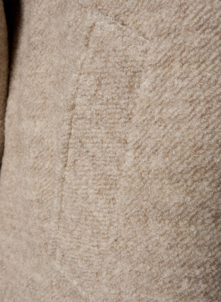 Meleret bouclé frakke med knapper, Simply Taupe, Packshot image number 2