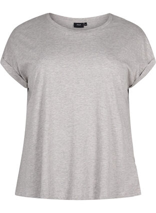 Kortærmet t-shirt i bomuldsblanding, Heather Grey Mél, Packshot image number 0