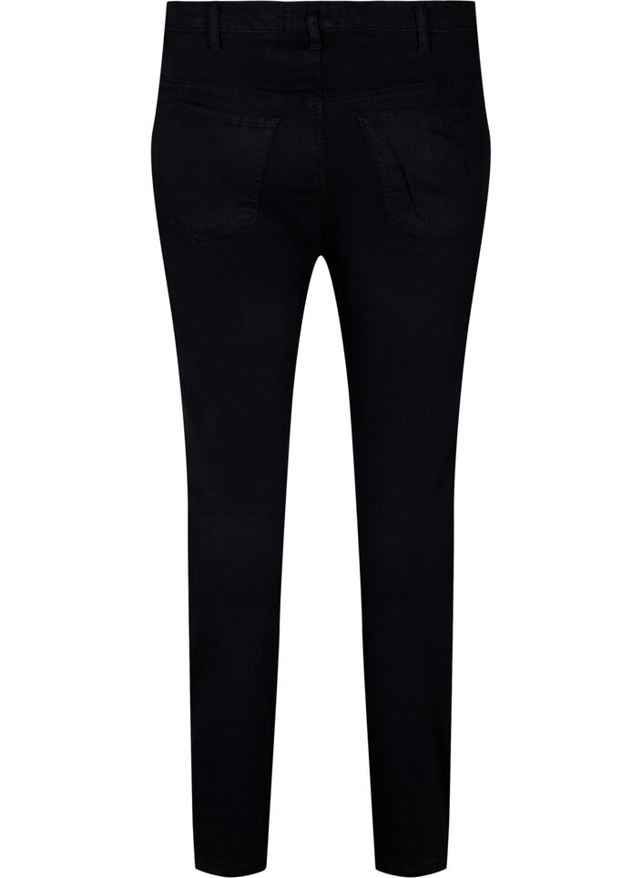 Super slim Amy jeans med sn&oslash;redetalje, Black, Packshot image number 1