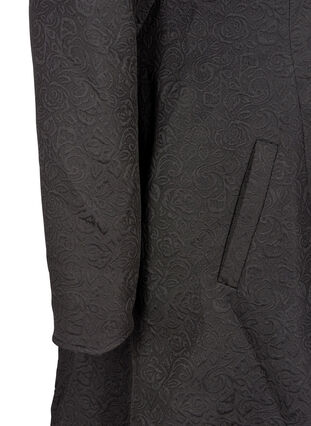 Jacquard vævet jakke med hætte, Black, Packshot image number 3