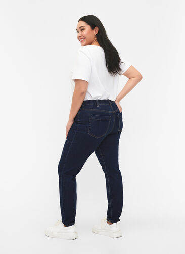 Slim fit Emily jeans med regulær talje, Dark blue, Model image number 1