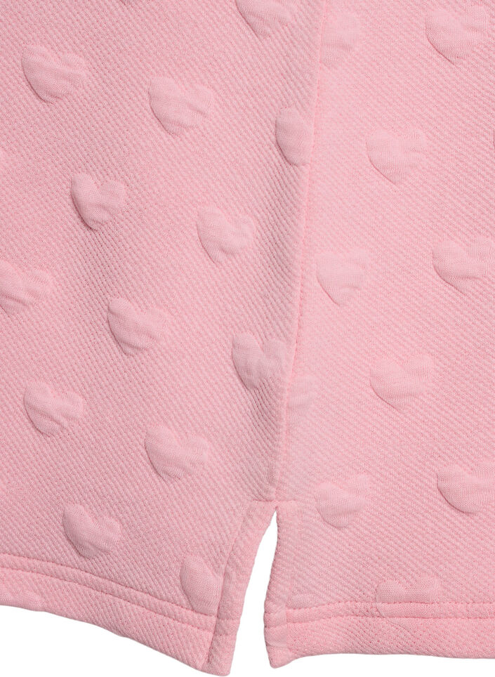 T-shirt i bomuldsjersey med pr&aelig;get struktur, Lyser&oslash;d, Packshot image number 3