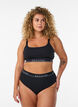 Bh top i bomuld med regulerbare stropper, Sort, Model image number 1