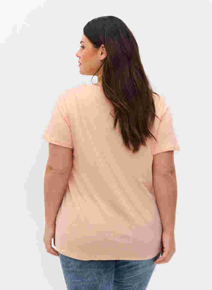 Kortærmet bomulds t-shirt med tryk , Rose Cloud Loved, Model image number 1