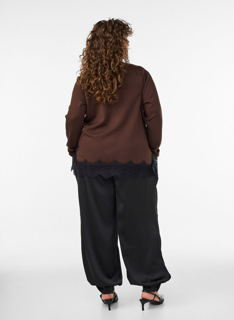 Ballonbukser i satinlook, Sort, Model image number 1