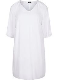 Viskose kjole med v-udskæring, Bright White