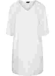Viskose kjole med v-udskæring, Bright White