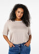 T-shirt med TENCEL™ Lyocell og striber, Beige, Model image number 0
